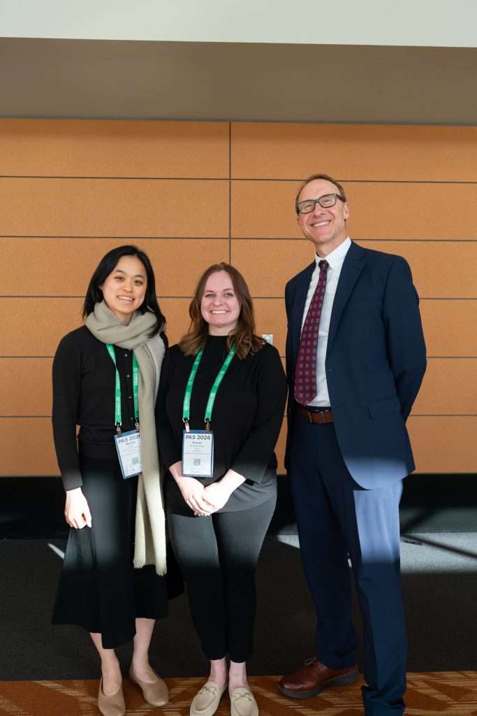 PROSPER Awardees Melissa Zhou and Brooke Quertermous, with 202-2026 SPR President Eric Austin